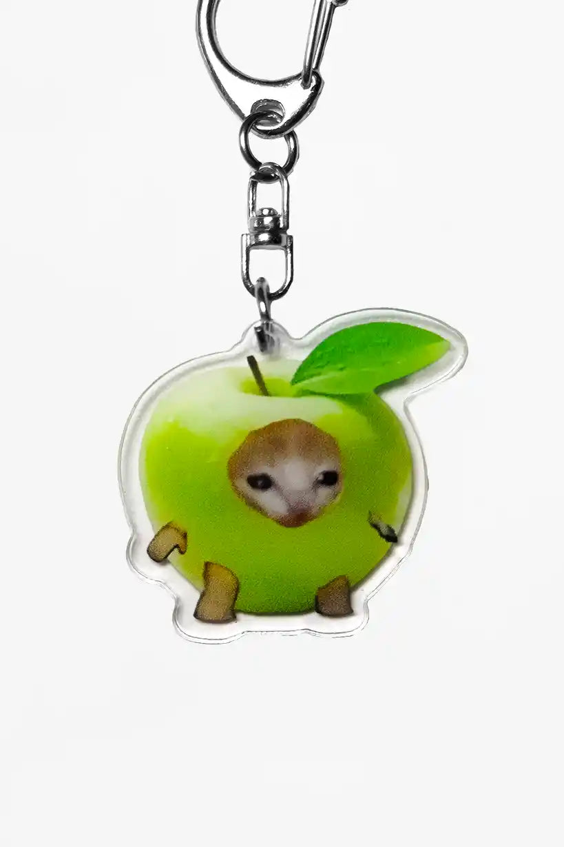 Apple and Watermelon Cat • Keychain Acrylic