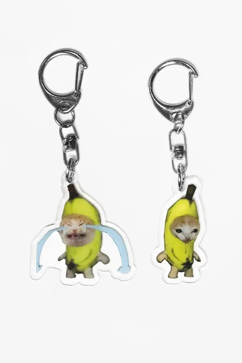 Crying and Sad Bananacat • Keychain Acrylic