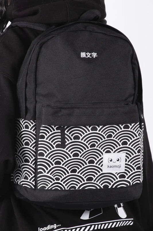 kaomoji Seigaiha • Backpack Black