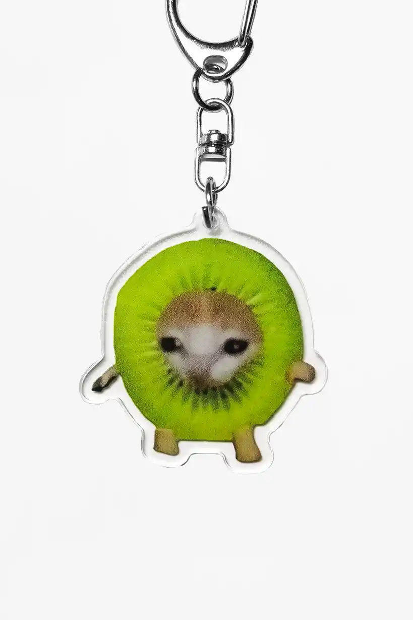 Spaghetti Orange and Kiwi Cat • Keychain Acrylic